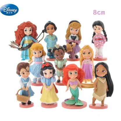 11 pcs/lot Disney Pvc Snow White Action Figures Cute Cartoon Mini Princess Mermaid Toys Models Girls Gifts