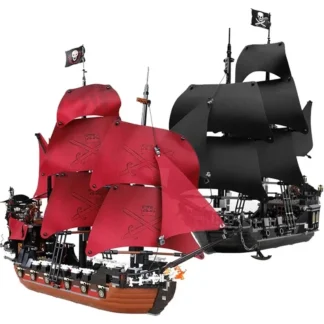 MINISO 4195 4184 Set Pirates The Black Pearl And Queen Anne's Revenge Ship Building Block Model Assemble Bricks Toys Kids Gifts 1