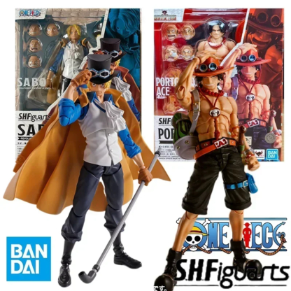 Bandai S.H.Figuarts SHF ONE PIECE PORTGAS.D.ACE SABO Luffy Model Kit Action Figures Model Toy Gift for Children