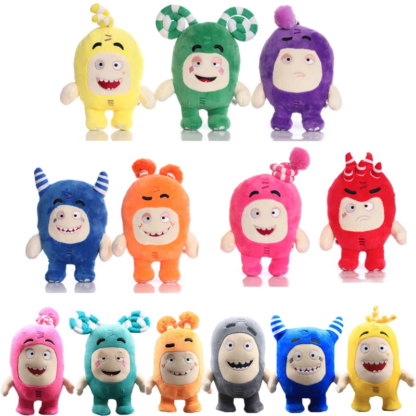 18cm/22cm Oddbods Plush Toy Fuse Pogo Bubbles Slick Zeke Jeff Plushies Stuffed Doll Cartoon Figure Gift for Kids Fans Birthday