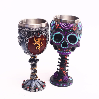 Medieval Dragon Skull Beer Mugs Stainless Steel Resin Viking Red Wine Goblet Medieval Wine Cups Coffeeware teaware - Image 3